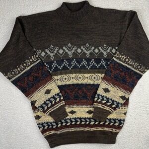 Vintage Sears The Men's Store Sweater Men's Size Medium Brown Acrylic Grandpa